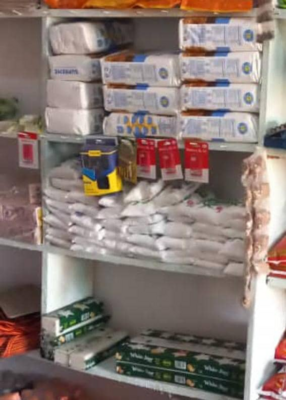 A package of food and home use items